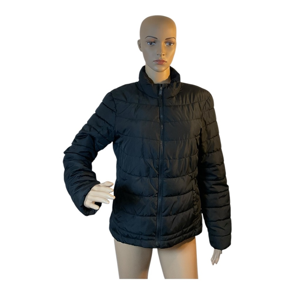 GAP Puffer Down Winter Jacket Full Zip Coat Black - Women's Size Small